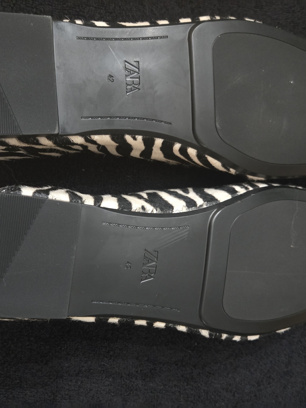 ZARA Zebra Print Loafers - Black & White Size 42/11 Dustbag Incl. NWT - Picture 8 of 12